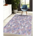 thumbnail image 4 of Geometric Decorative Rug, Raindrops Doodle Style Creative Leaf Shaped Colorful Girls Theme, Quality Carpet for Bedroom Dorm and Living Room, 6 Sizes, Pale Pink, by Ambesonne, 4 of 4