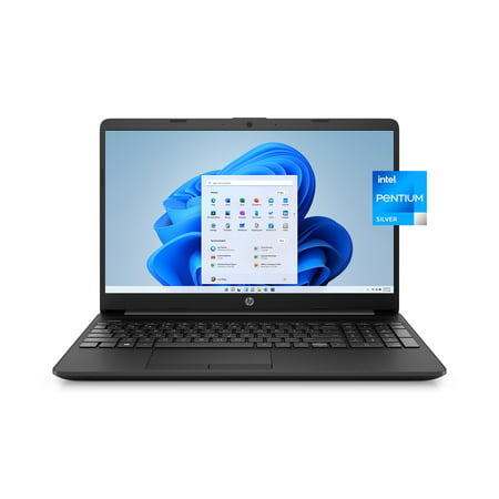 HP 15" Laptop, Intel Pentium N5030, 4GB RAM, 128GB SSD, Black, Windows 11, 15-dw1783wm
