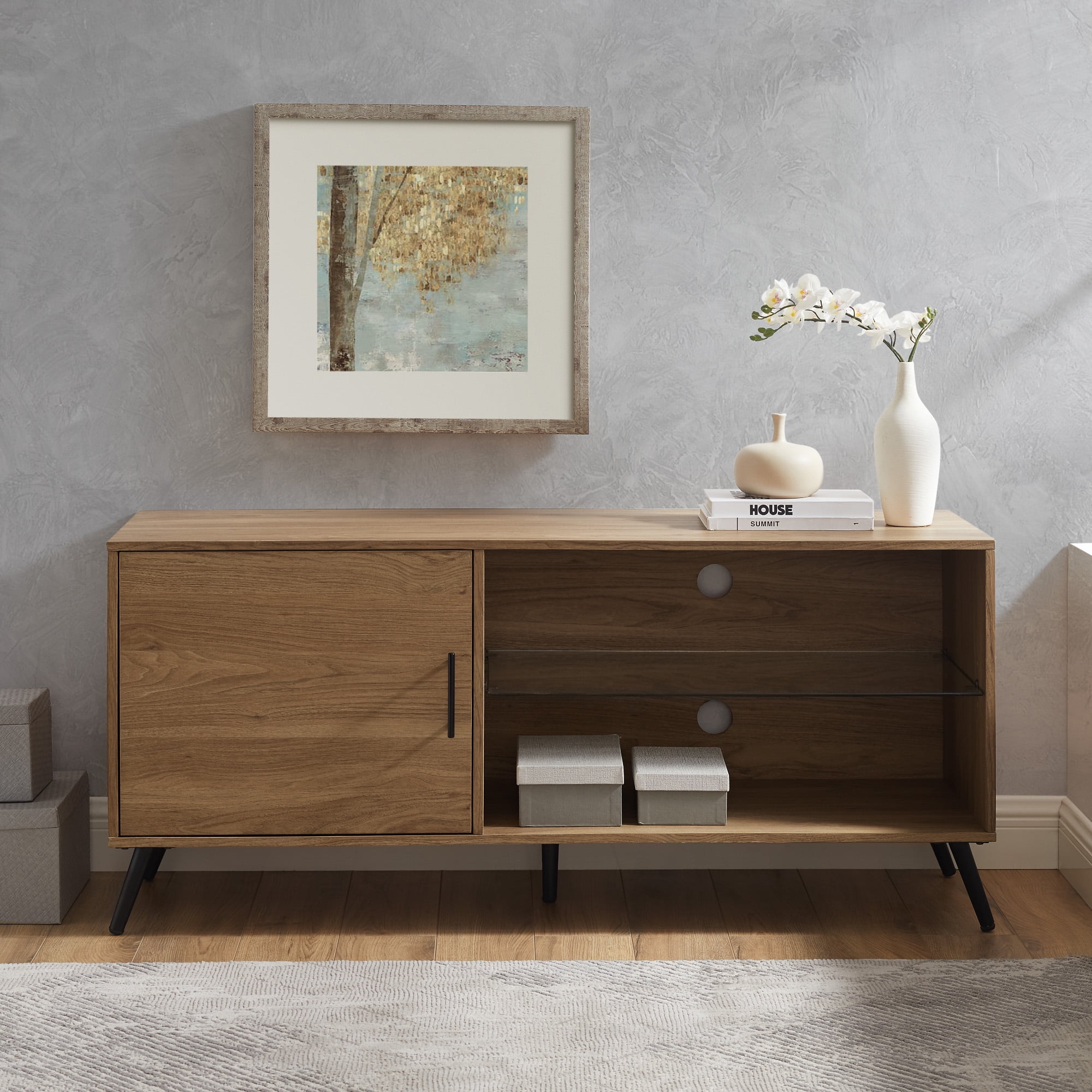 Desert Fields Thea English Oak TV Stand for TVs Up to 52"