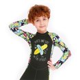 thumbnail image 4 of Kid Wetsuit Niños surfear ropa Mantenerse cálido Niño Buceo Traje de baño Ropa de baño con mangas largas para Piscina Playa con gris M Yuarrent OD003683-02, 4 of 7