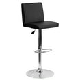 thumbnail image 2 of BizChair Contemporary Black Vinyl Adjustable Height Barstool with Panel Back and Chrome Base, 2 of 12