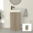 thumbnail image 2 of 16" Small Bathroom Vanity with Sink,Small Space Fit,2 Toilet Paper Holders & Storage Pocket, 2 of 9