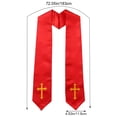 thumbnail image 2 of Reversible Embroidery Clergy Stole with Crossed Design Tassels for Priests Pastors Services Religious Ceremonies Reversible Clergy Stole, 2 of 7