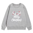 thumbnail image 5 of Crewneck Sweatshirt Boys Girls Christmas Letter Hoodless Long Sleeve Pullover Grey 8-9 Years, 5 of 6