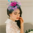 thumbnail image 3 of FRCOLOR Fascinator Headband for Women Tea Party Hats in Mesh Fabric Multi Color Fits All Hair, 3 of 8