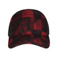 thumbnail image 4 of Curved Design Along The Top Of The Baseball Cap Reinforced Adjustable Breasted Four Seasons Available Darkred Geometric Patterns_2, 4 of 8