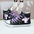 thumbnail image 5 of Kuromi Cinnamon Dog Melody primavera y verano lindos zapatos de lona altos combinables para estudiantes femeninas zapatillas informales con grafiti, 5 of 5