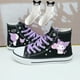 thumbnail image 5 of Kuromi Cinnamon Dog Melody primavera y verano lindos zapatos de lona altos combinables para estudiantes femeninas zapatillas informales con grafiti, 5 of 5