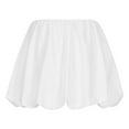 thumbnail image 6 of Lovskoo Women's Bubble Mini Skirt Low Waist Pleated Puffy Short Skirts A-Line Rufle Flared Mini Skirts White, 6 of 8