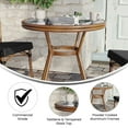 thumbnail image 4 of BizChair Indoor/Outdoor Commercial Bistro 31.5" Table, Black Textilene, Glass Top, Bamboo Print Aluminum Frame in Natural, 4 of 10