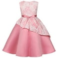thumbnail image 6 of Odeerbi Kids Girls Princess Dresses New Gowns Children Bow Birthday Dress Irregular Skirt Flower Party Dresses Pink, 6 of 9