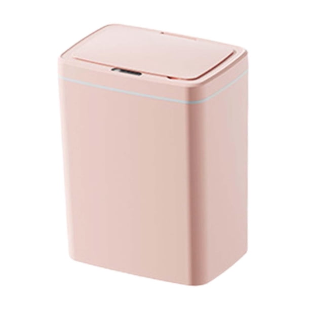 Cubo de basura inteligente Cubo de basura electrónico con tapa Papelera estrecha Carga USB Cubo de basura automático de gran capacidad para el hogar 16L Rosa mayimx bote de basura de cocina