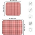thumbnail image 3 of Red & White Checked Dish Drying Mat, Absorbent Microfiber Pad Protector For Kitchen Counter Top Mat Dish Drainboard 18x24in, 3 of 7