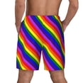 thumbnail image 2 of Men's 2 in 1 Swim Trunks with Compression Liner Pride Rainbow Flag Quick Dry Beach Shorts, 2 of 6