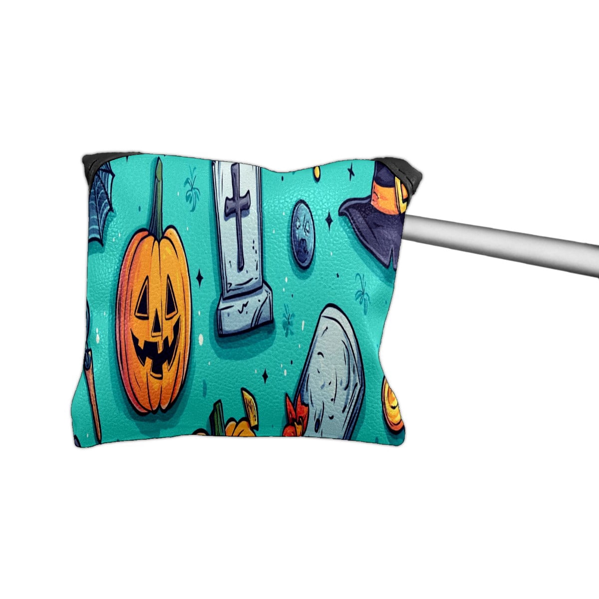 Golf Mallet Putter Cover Premium Leather Waterproof Golf Putter Head Cover with Magnetic Closure Pumpkin Witch Hat