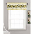 thumbnail image 3 of Summer Bee Linen Curtain Valance for Bedroom/Bathroom/Kitchen/Office/Living/Dining Room Window,Honey Yellow Flower Love Heart Eucalyptus Pocket Topper Drapes Decorative Cafe Drapery Panel 42"x18", 3 of 6
