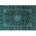 thumbnail image 1 of Ahgly Company Indoor Rectangle Medallion Light Blue Traditional Area Rugs, 7' x 9', 1 of 4