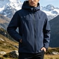 thumbnail image 5 of LEKWK Rain Jacket Men Big and Tall Water Resistant Lightweight Windbreaker Hooded Coat Full Zip Hiking Running Golf Outdoor Activewear, 5 of 9