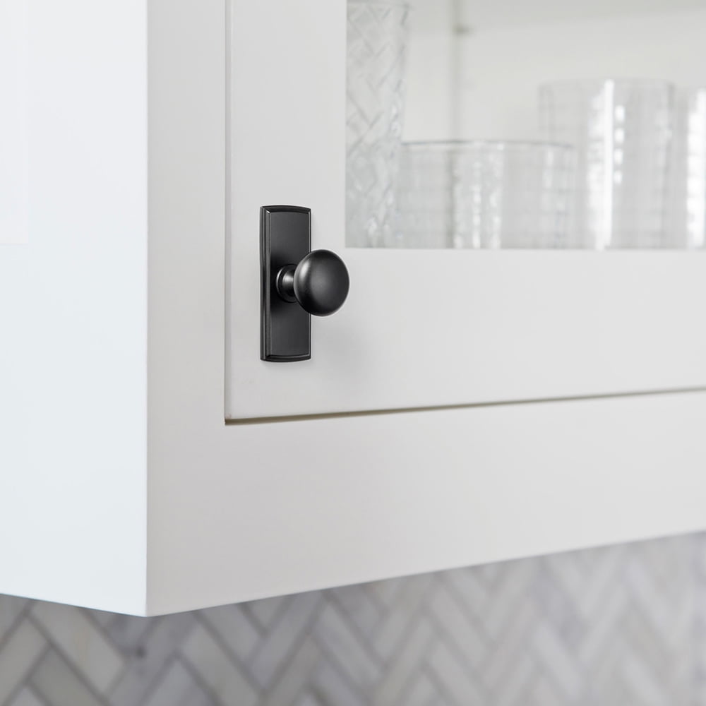 Goo-Ki 12 Pack Matte Black Cabinet Knobs with Backplate for Drawer Cupboard, Single Hole/Screw Drawer Knob Pulls Handle Zinc Alloy Hardware (8611-G011)
