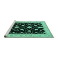 thumbnail image 2 of Ahgly Company Machine Washable Indoor Square Persian Turquoise Blue Traditional Area Rugs, 7' Square, 2 of 4
