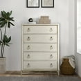 thumbnail image 2 of Mantalia Solid Wood 5-Drawer Chest with Metal Frame, Champagne, 2 of 6