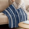 thumbnail image 4 of Throw Blanket for Couch Boho Soft Fleece Flannel Blankets Cozy Lightweight Blanket for Home Sofa Living Room Blue Modern Art Bed Throws 40" x 50", 4 of 9
