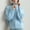 Blue(New), variant on PNTUTB Women's Fashion Solid Color Long Sleeve Full Zipper Knit Cardigan Sweaters Casual Loose Comfort Coat