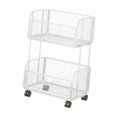 thumbnail image 2 of Carrito de despensa con cestas de alambre metálico, ruedas, estante para snacks, frutero versátil Blanco, 2 of 9