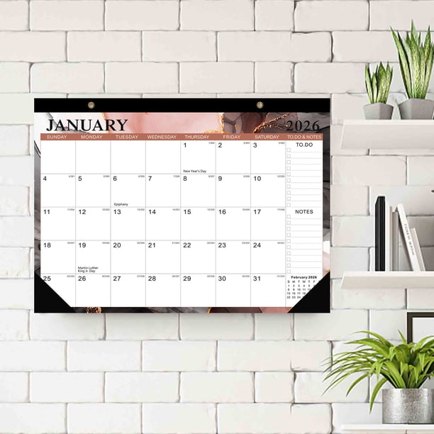 Fiudx Calendario de Pared, Organizador de Planificación 2026-27, Calendario Anual de Papel Grueso, Registro de Varios Días Festivos, Planificador Diario Eficiente, Gestión de Eventos Familiares, Idea