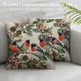 thumbnail image 3 of Bird Pillows Birds on Winter Christmas Fir Tree Branches Leaves Berry Throw Pillow Cover Decorative Pillow Case Square Cushion Accent Cotton Linen Canvas Home, 3 of 5