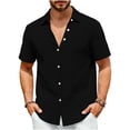 thumbnail image 2 of Axiiglly Mens Shirts Casual Dressy Lapel Short Sleeve Button Up Shirts, Solid Color Lightweight Holiday Tops, S-2XL, 2 of 5