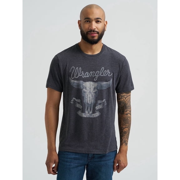 Wrangler Cavier Heather Skull Print - Mens Tee - 112365666