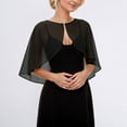 thumbnail image 2 of HNMKIU Elegant Long Layer Bridal Chiffon Wrap Shawl for Evening Parties Beach Coverups and Formal Events Lightweight Elegant Shoulder Wrap for Seasonal Wear Black,One Size, 2 of 5