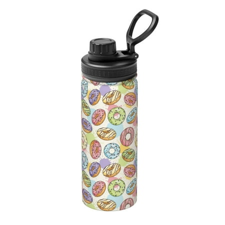 

Ocsxa Glazed Donuts Print 18oz Stainless Steel Water Bottle Unisex Water Bottle Insulated Sports Water Cup Flask for Cold Water Drinks/Sports/Travel/Car/School