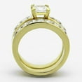 thumbnail image 3 of Luxe Jewelry Designs 2-Piece Women's IP Gold Stainless Steel Wedding Ring Set with Cubic Zirconia,, 3 of 4