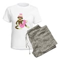 thumbnail image 5 of CafePress - Sock Monkey Monogram Girl J Women's Light Pajamas - Women's Short Sleeve Print T-Shirt and Pants Light Cotton Pajama Set, 5 of 7