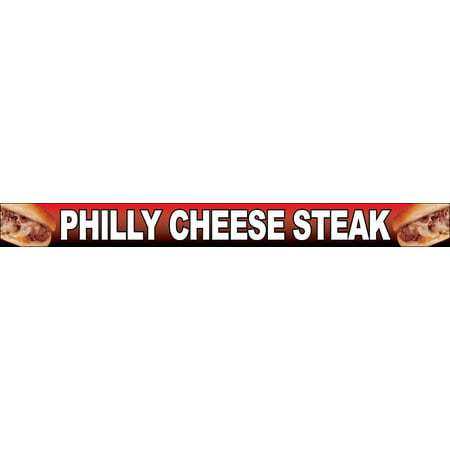 GHP 1'x10' Philly Cheese Steak Straight Cut Edges Vinyl Banner Sign with Metal (Best Philly Cheesesteak In San Diego)