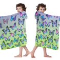 thumbnail image 4 of Gradient Color Butterfly Pattern Hooded Bath Towel，60"x35" for Ages 3 To 12 Kids, Quick Dry Lightweight Soft Microfiber Hood Beach Towel Cover Up for Kids, 4 of 7