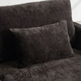 thumbnail image 3 of Modern Mid Century Chenille Fabric 2-Seat Sofa with Brown Wood Feet, 3 of 21