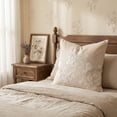 thumbnail image 6 of REGALWOVEN Elegant Floral Embroidered Throw Pillow Cover for Home Decor with 3D Botanical Design Beige 18 x 18 Inch, 6 of 6