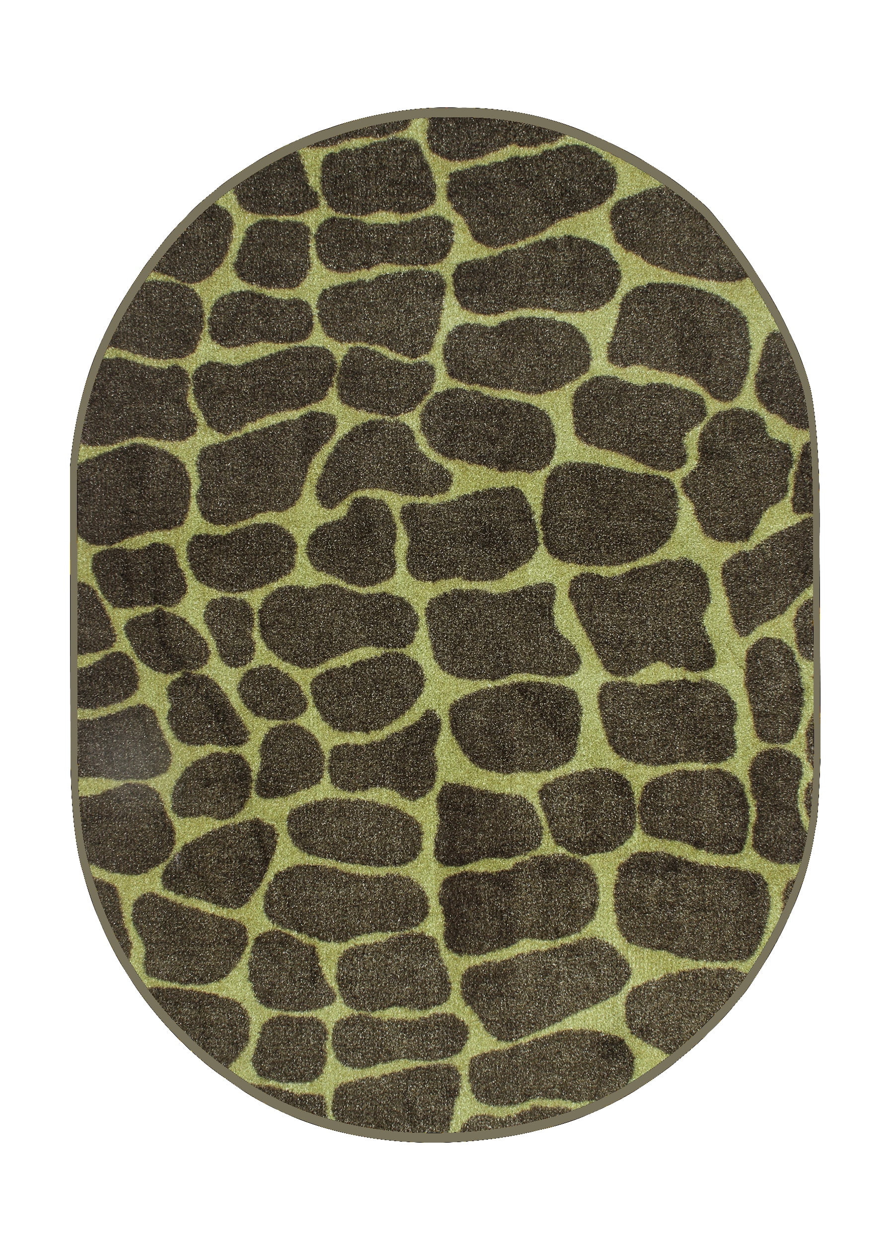 Furnish My Place Animal Print Rug - 5 ft. x 7 ft. Oval, Giraffe Tree ...
