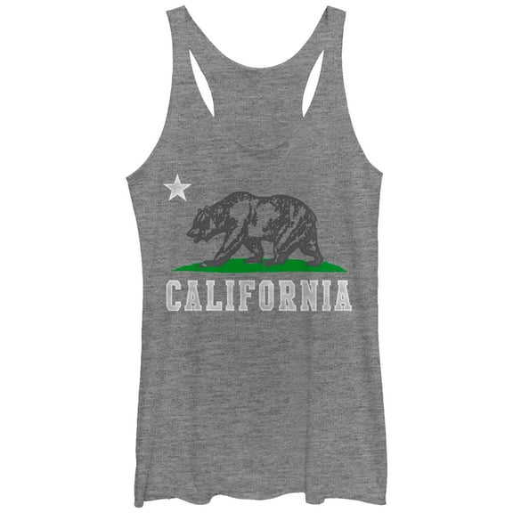 Women's Lost Gods California Bear Racerback Tank Top Gray Heather Large