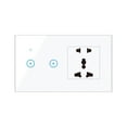 thumbnail image 1 of Yeacher 95- Wi-Fi Smart Wall Outlet with 2 Gang Touch Light Switch Smart Life APP Remote Control, Voice Control, Touch Control Compatible with Assistant Wi-Fi Smart Switch Plug Outlet Universal Pl, 1 of 6