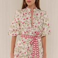 thumbnail image 3 of Women’s Floral Print Shirt Dress Short Sleeve Button Front Tie Waist Casual Mini Dress, 3 of 6