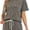 Grey, variant on ZANKLEY Womens 2 Piece Short Sleeve Pajama Set with Pocketed Drawstring Shorts Soft Casual Loungewear for Summer Sleep and Lounge