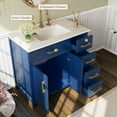 thumbnail image 5 of Amerlife 36" Fluorescent Bathroom Vanity with Sink Combo, Modern Small Single Bathroom Cabinet Set, Includes Luminous Countertop & Sink, Blue, 5 of 6