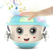 Big Shine Baby Musical Drum Toys with Lights,Sound,Music and Tumbler Function.Electronic Baby Drum Toys for 1 2 3 Year Old Boys and Girls.