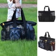 thumbnail image 1 of Innerwin Ladies Beach Bag Large Capacity Tote Bags Multi Pockets Foldable Handbag Mesh Women Lightweight Zipper Toy, 1 of 10