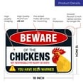 thumbnail image 3 of Beware of Chicken Sign, Chicken Coop Decor Gifts for Chicken Lovers, 12x18 Aluminum, 3 of 8