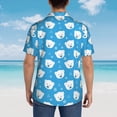 thumbnail image 4 of Balery Cute Polar Bear Camisas hawaianas de manga corta para hombre, camisas playeras de corte holgado, camisas de vacaciones con botones,Small, 4 of 7